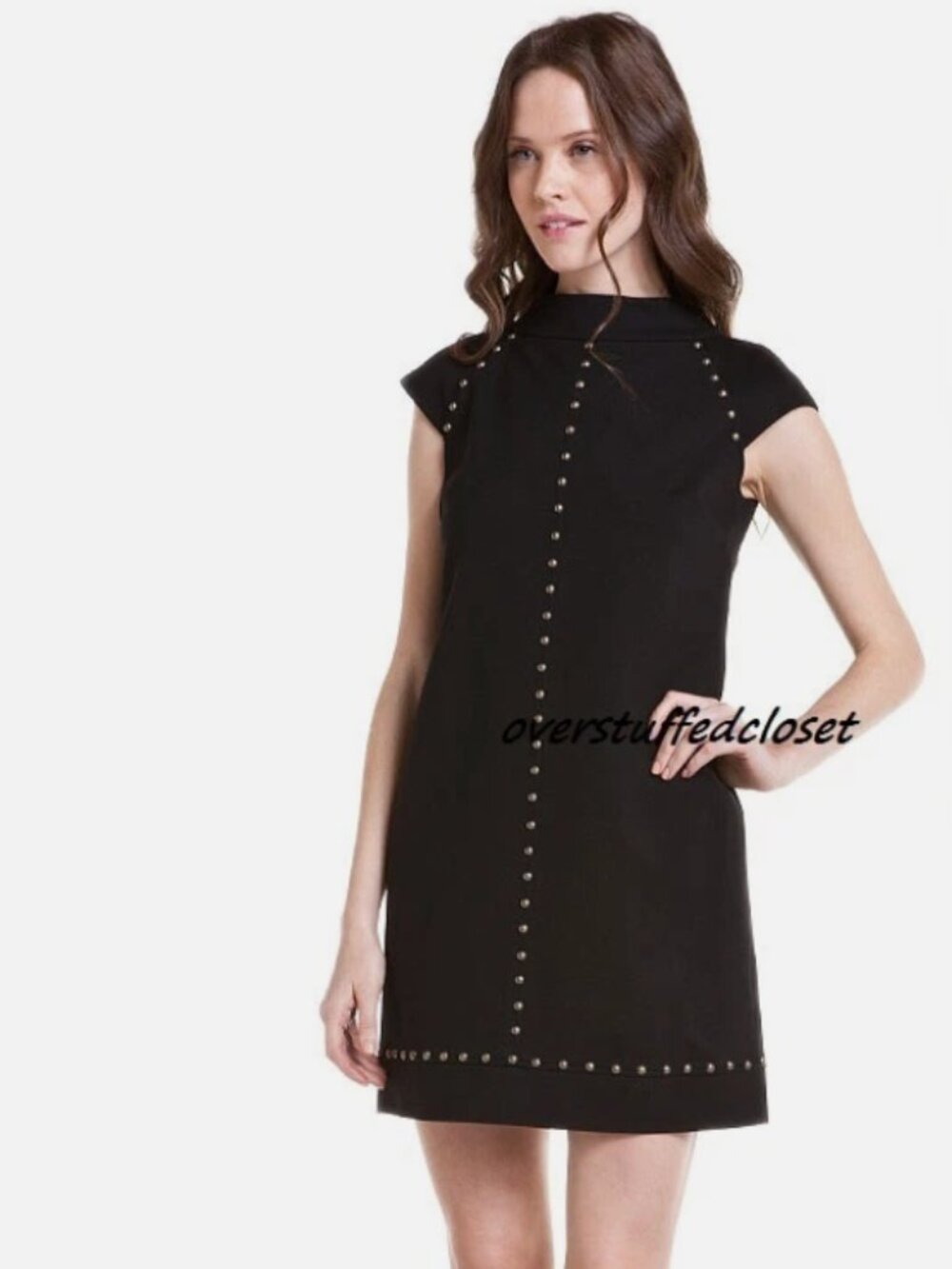 Cynthia Steffe Studded Sheath Dress with Mock Neck